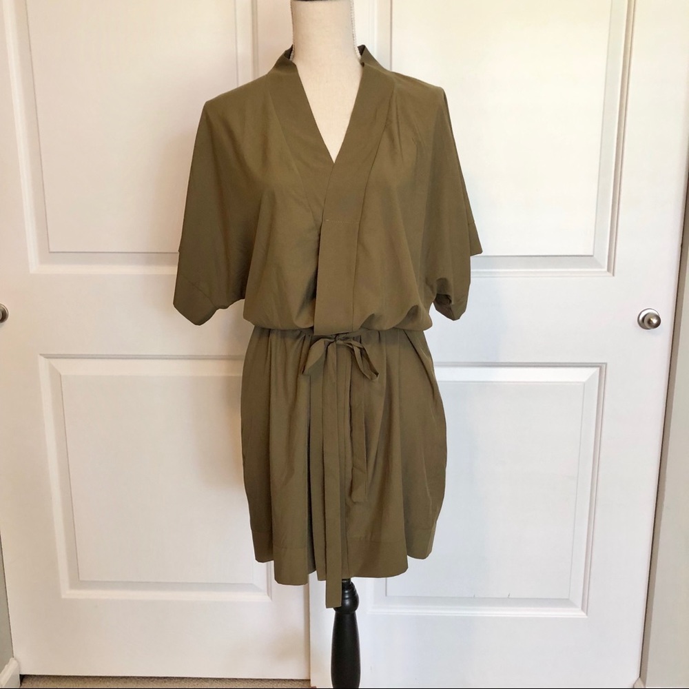 NWOT Boutique Kimono Dress - Olive Green - Picture 4 of 6